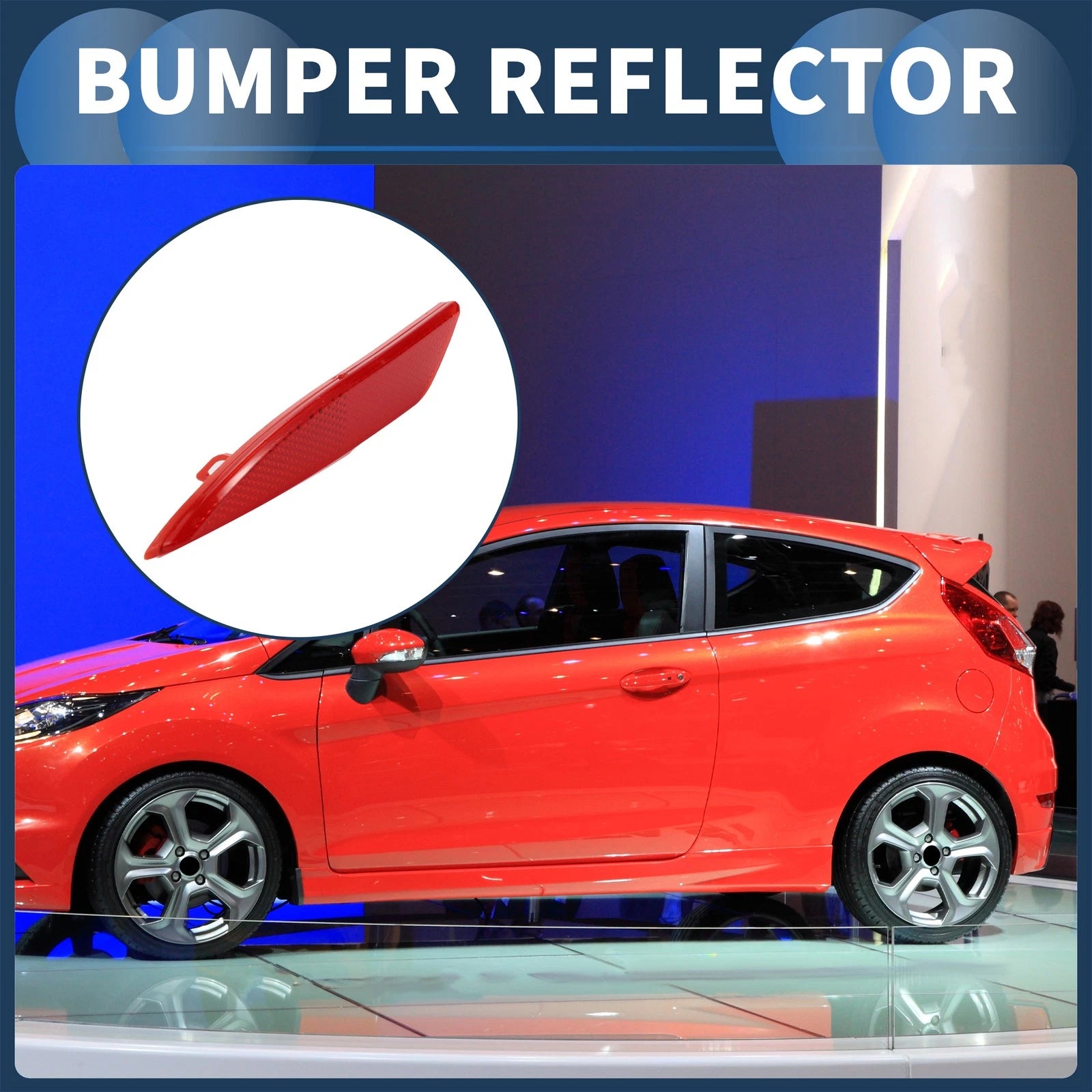 Bumper Reflector for Ford Fiesta Sedan (2009–2012) Red 1pc Rear Left
