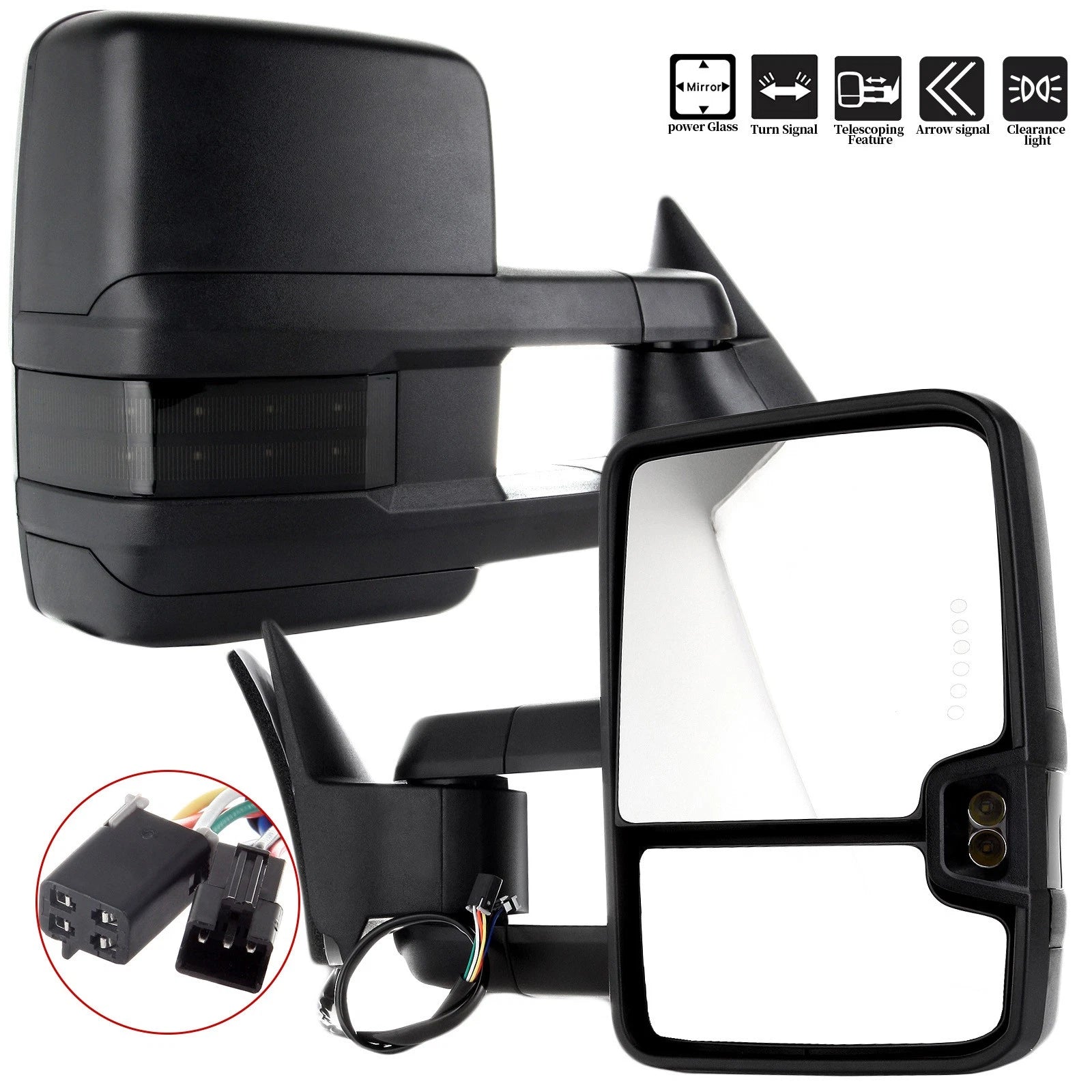 Power Towing Mirrors with Signal Lights for Chevy C/K 1500 2500 3500 (1988–1998)