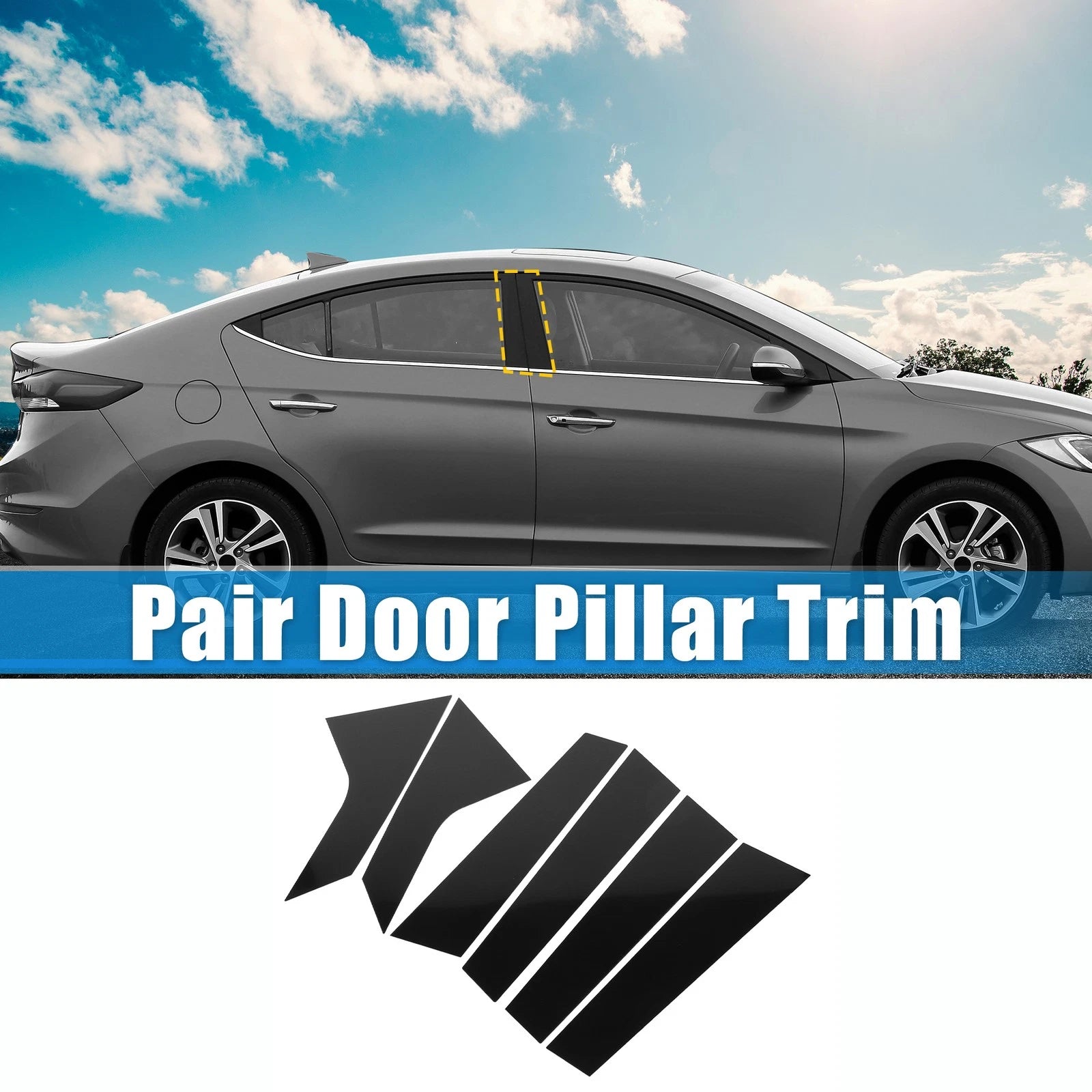 6Pcs Windshield B Pillar Trim for Hyundai Elantra (2021–2023)