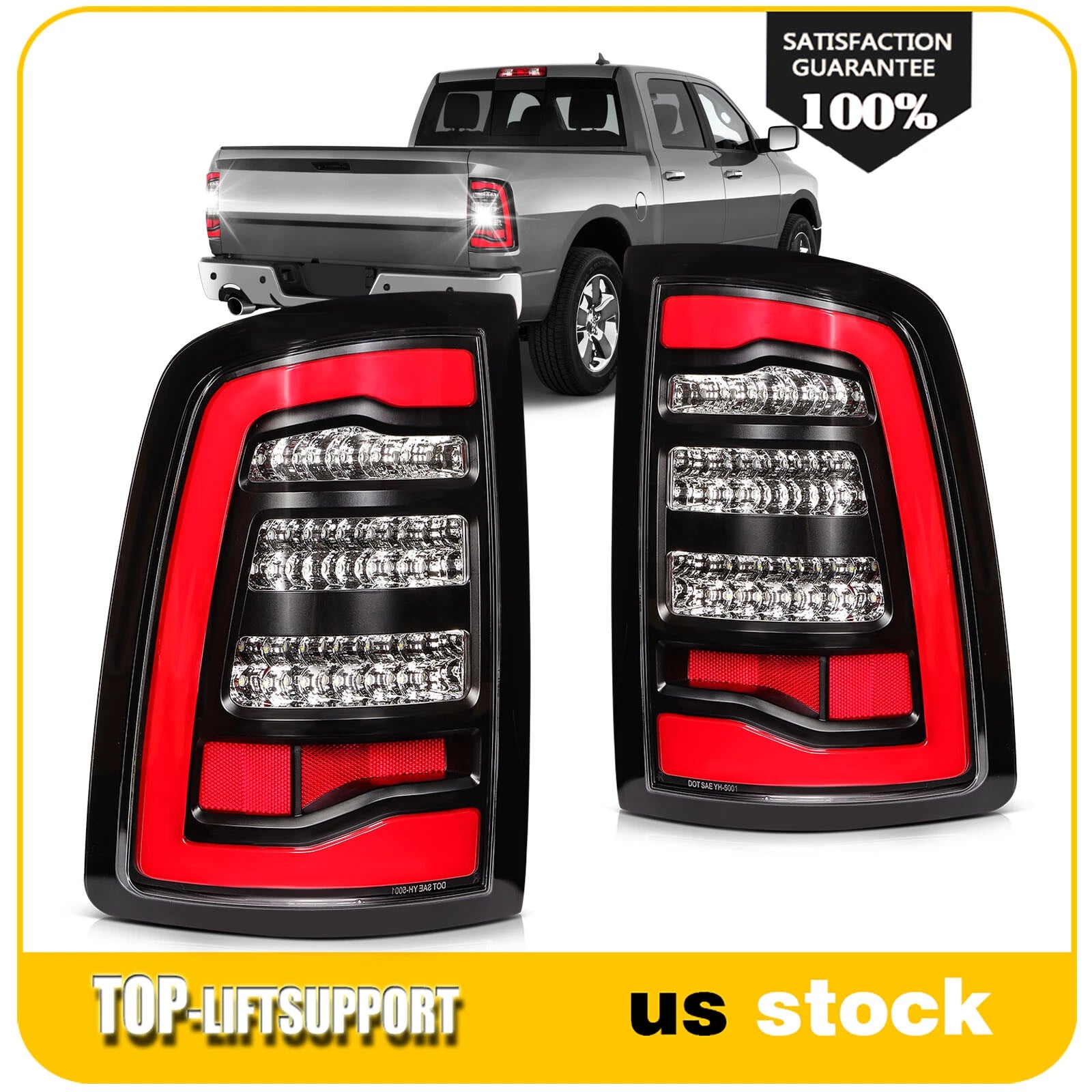 Full LED Tail Light Assembly for Dodge Ram 1500 2500 3500 (2009–2018)