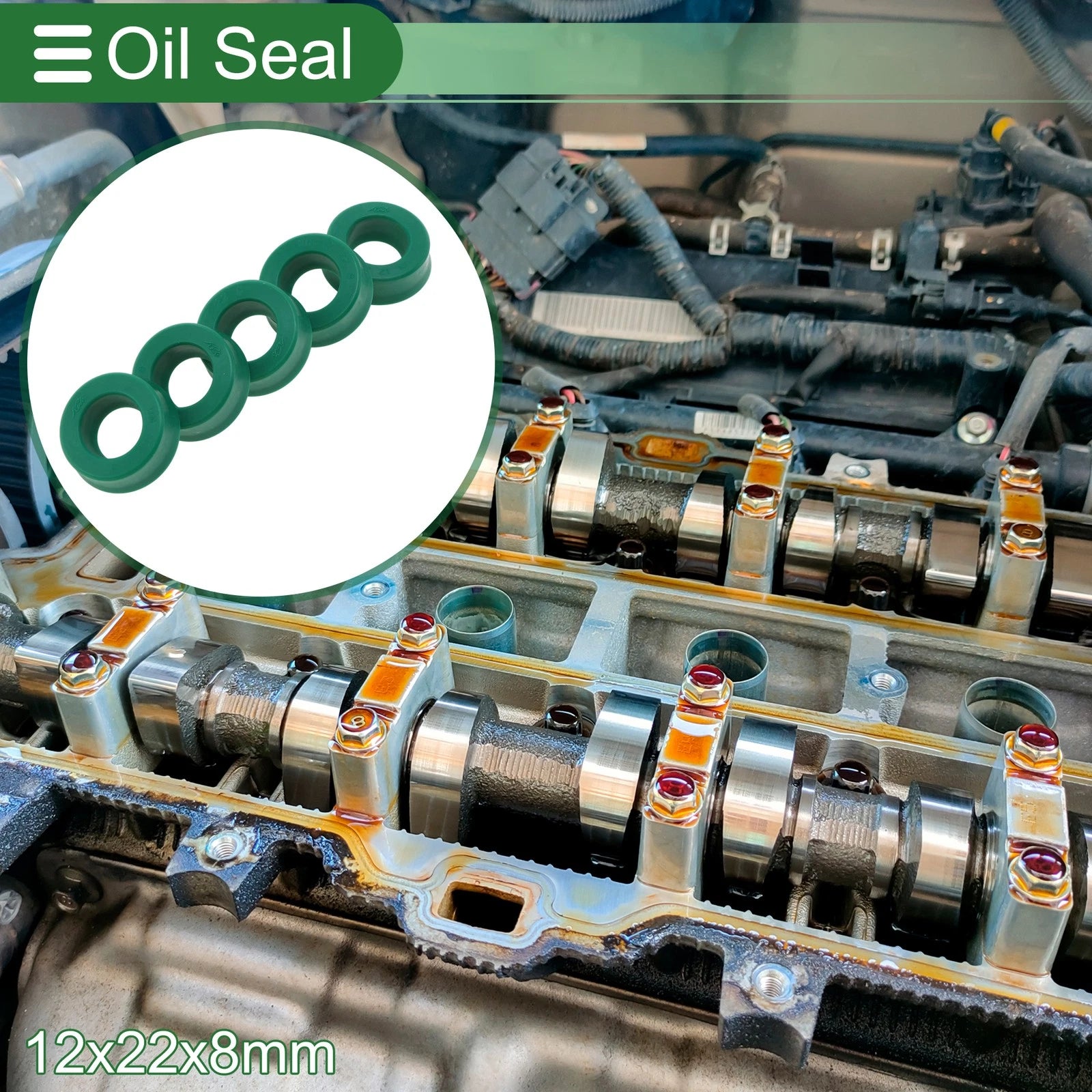 Set of 5 Oil Seal Rotary Shaft Seal 12x22x8mm for Various Models 