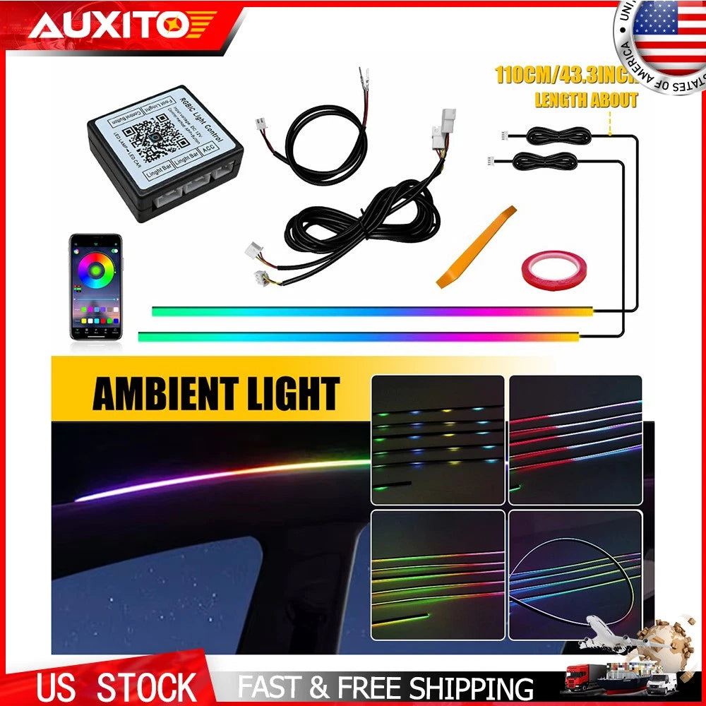 RGB LED Sunroof Light Strip Kit for Car Interior Ambient Lighting