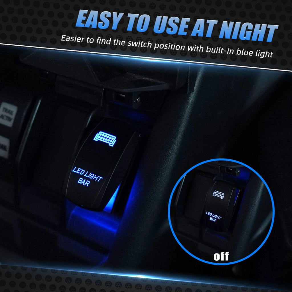LED Light Bar Control Rocker Toggle Switch for UTV ATV Truck Boat