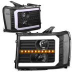 LED Projector Headlight Lamps for GMC Sierra (2007–2014) - Black