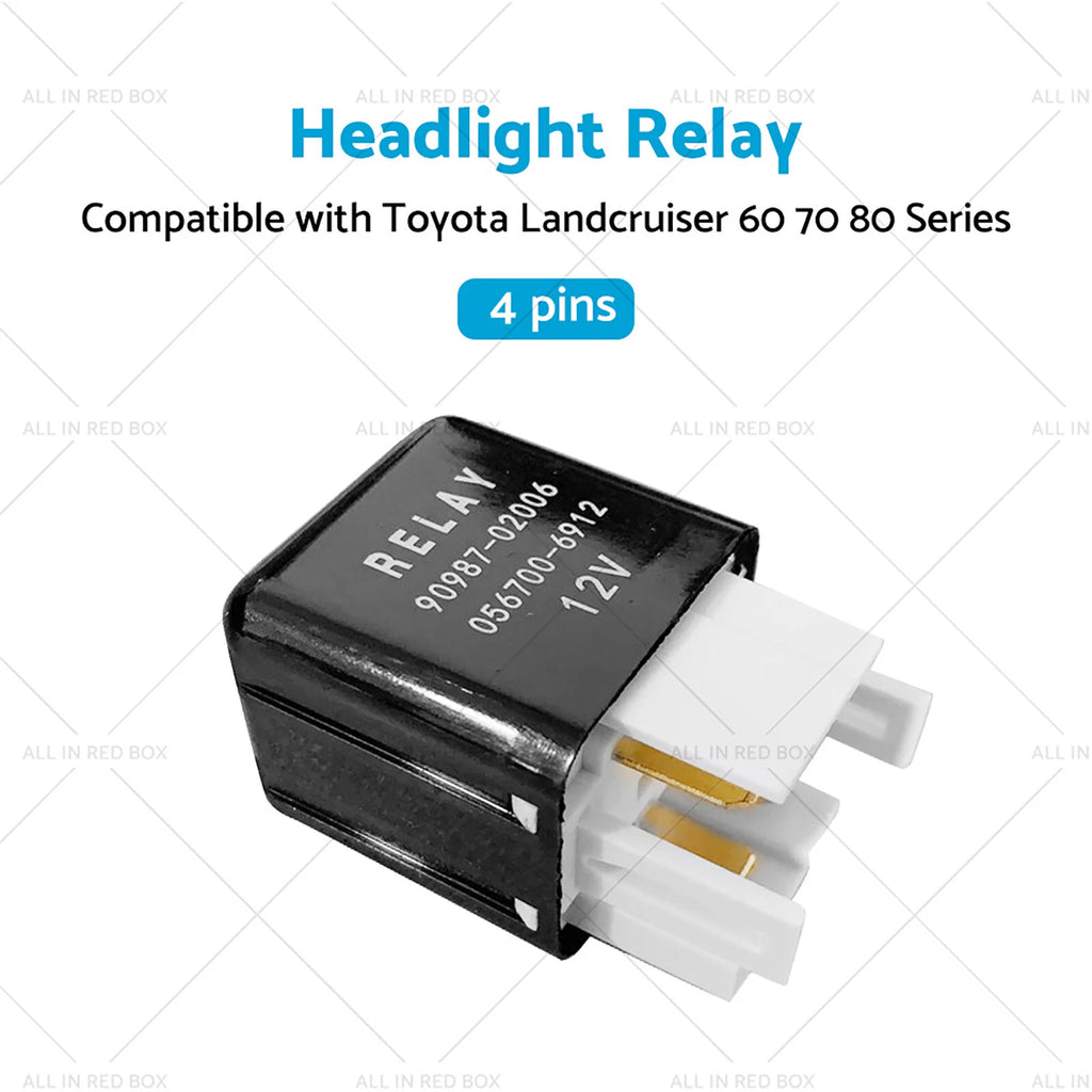 Headlight Relay 12V 4 Pins 90987-02006 for Toyota Landcruiser (1980–1997)