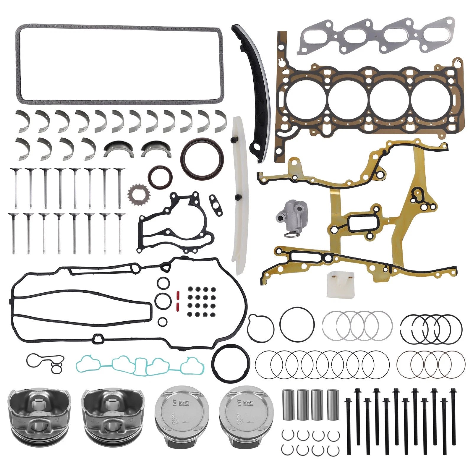 Engine Rebuild Gasket and Timing Chain Set for Buick Chevrolet 1.4L