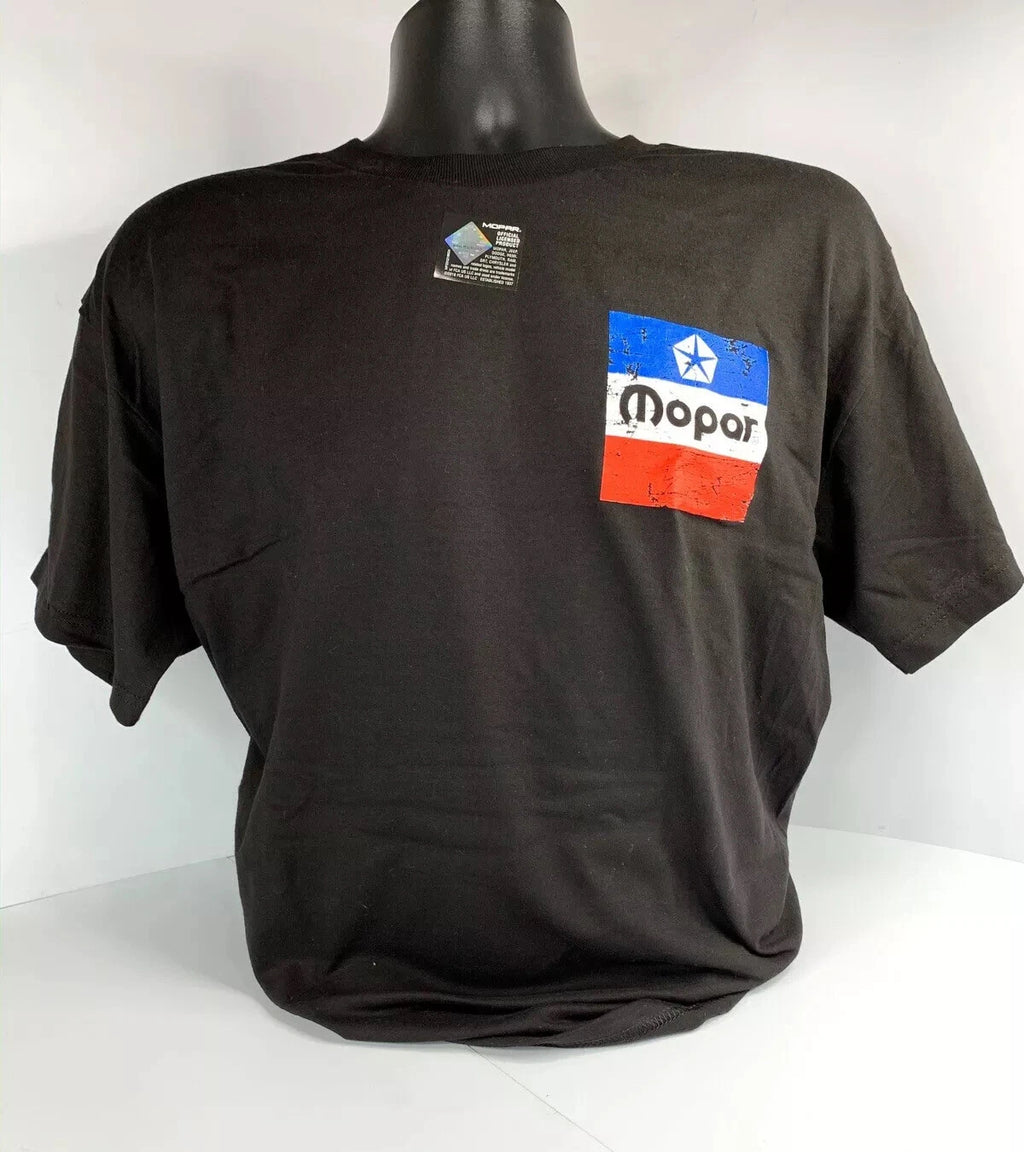 Licensed 1972 Mopar Logo Black T-Shirt with Large Front Graphic (Mopar)