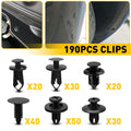 Set of 190 Car Clips for Fender Push Pin Fastener (Universal)