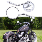 Chrome Round Motorcycle Mirrors for Harley Street Glide, Dyna, Softail, Road King