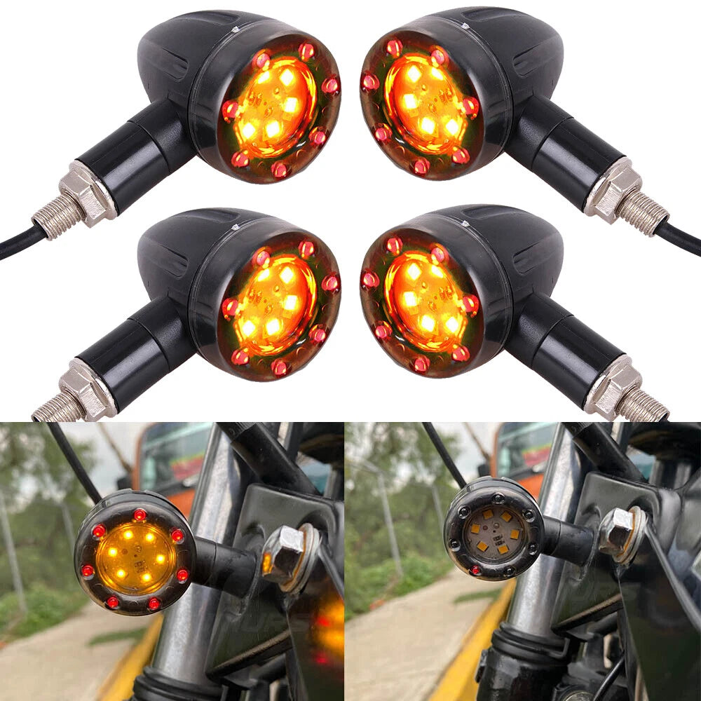 4Pcs LED Turn Signal Blinker Brake Lights for Motorcycle (USA)