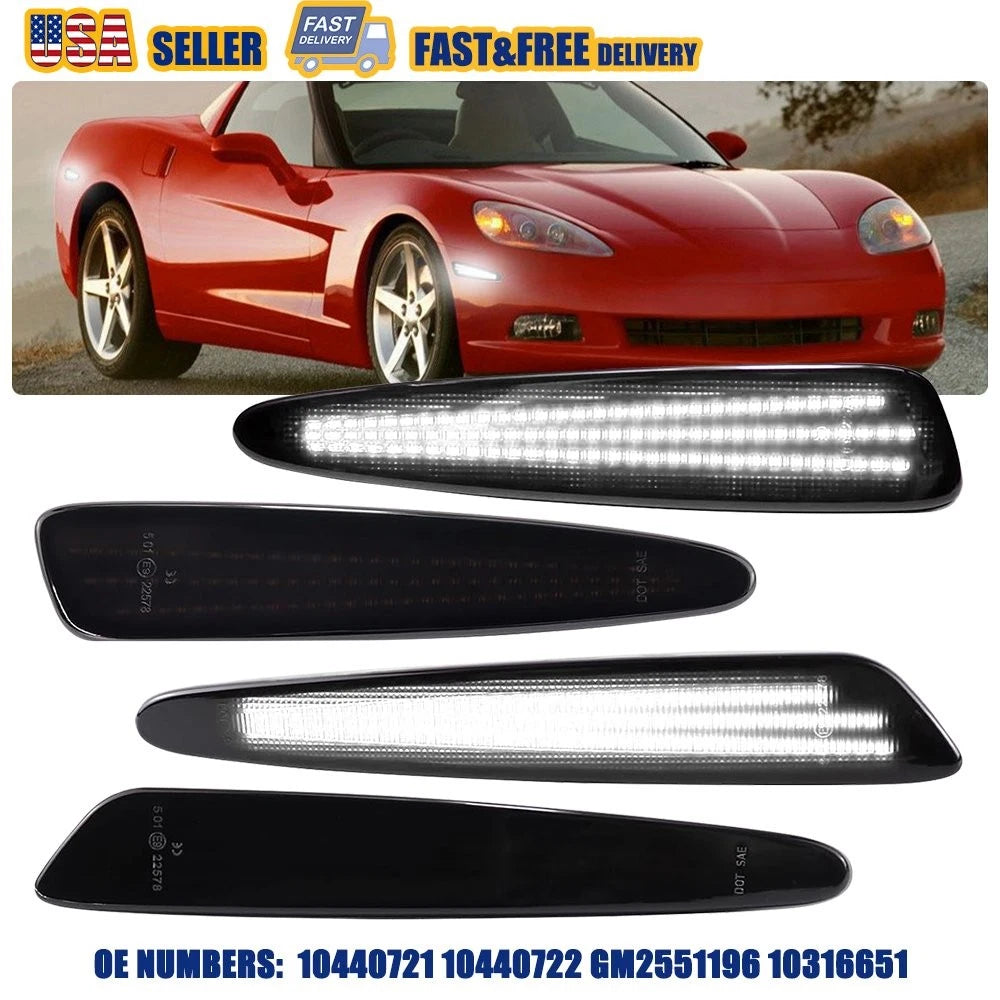 Smoked LED Side Marker Lights for Chevy Corvette C6 (2005–2013) EV