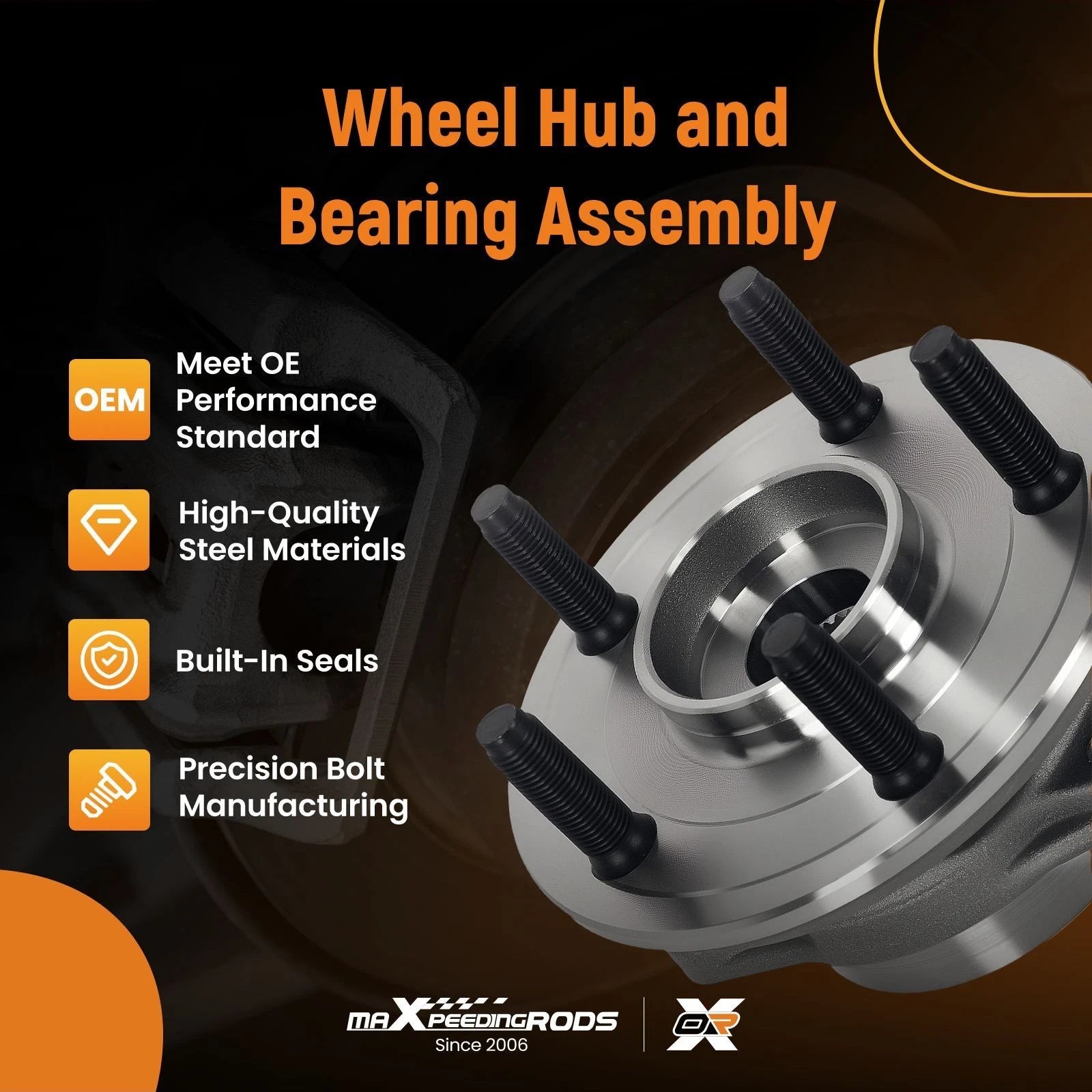 Front Wheel Hub Assembly Kit for Durango Grand Cherokee (2011-2023)