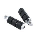 Chrome Anti Vibration Rubber Footpegs for Harley Softail Dyna (Fits 2012–2023)
