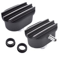 Finned Oval Black Aluminum Valve Cover Breather & PCV Valve Combo Kit for