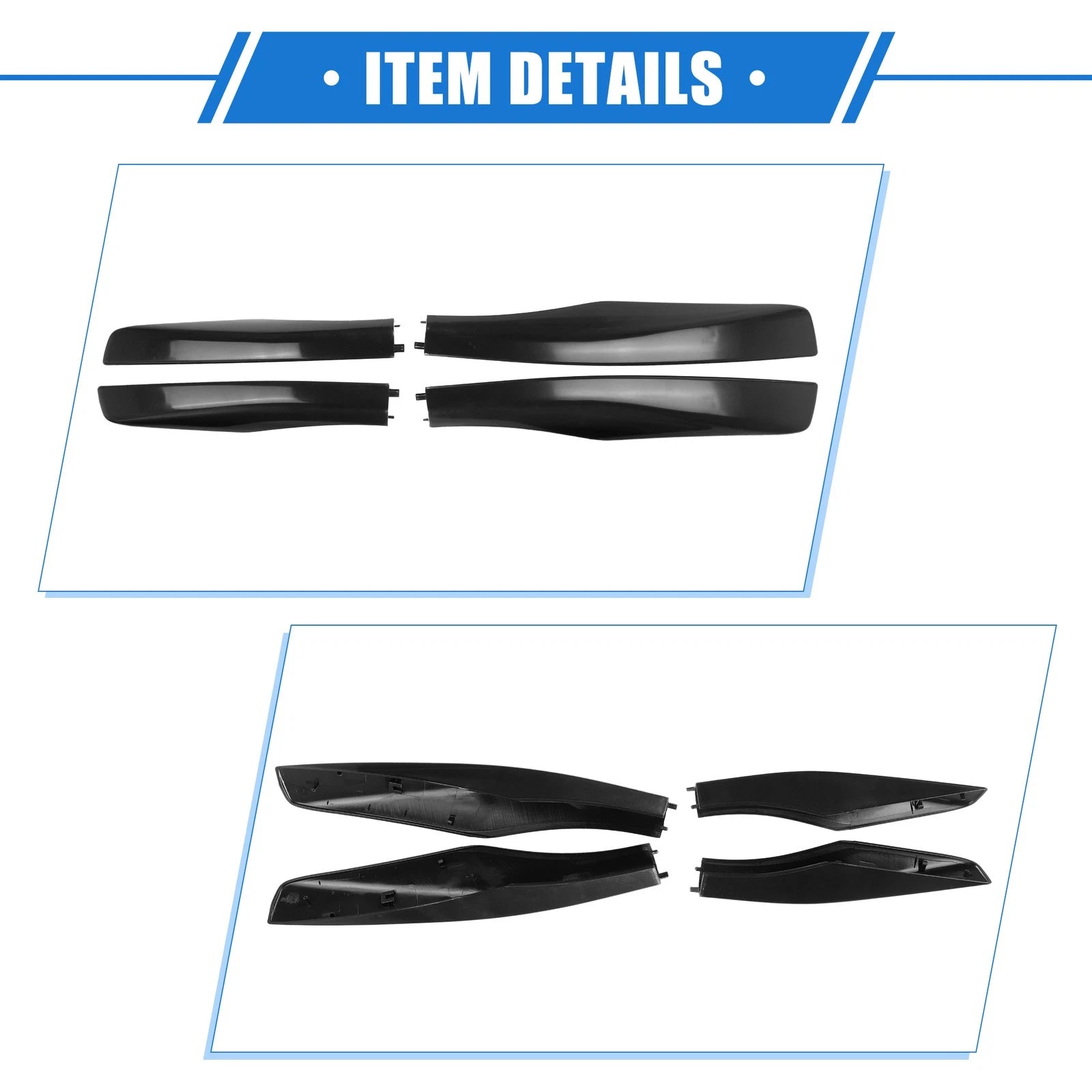 Set of 4 Roof Rack Side Rails End Covers for Lexus RX350 RX400h (2003–2009) Black