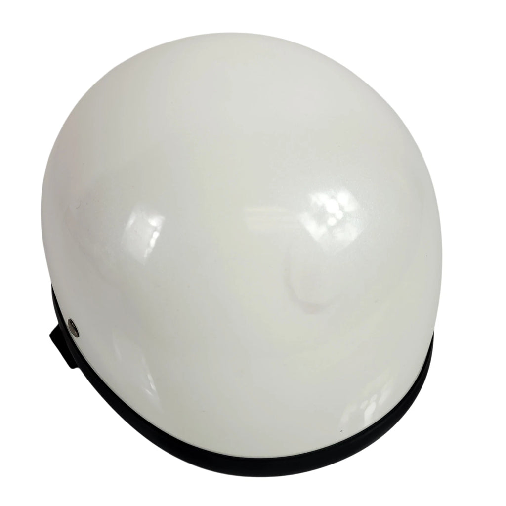 Bare Bones DOT Motorcycle Helmet for Universal Fit (XL) Pearl White Low Profile
