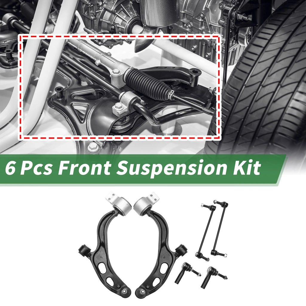 6 Pcs Front Lower Control Arms for Ford Flex (2010–2012) No.MS401121/MS401122