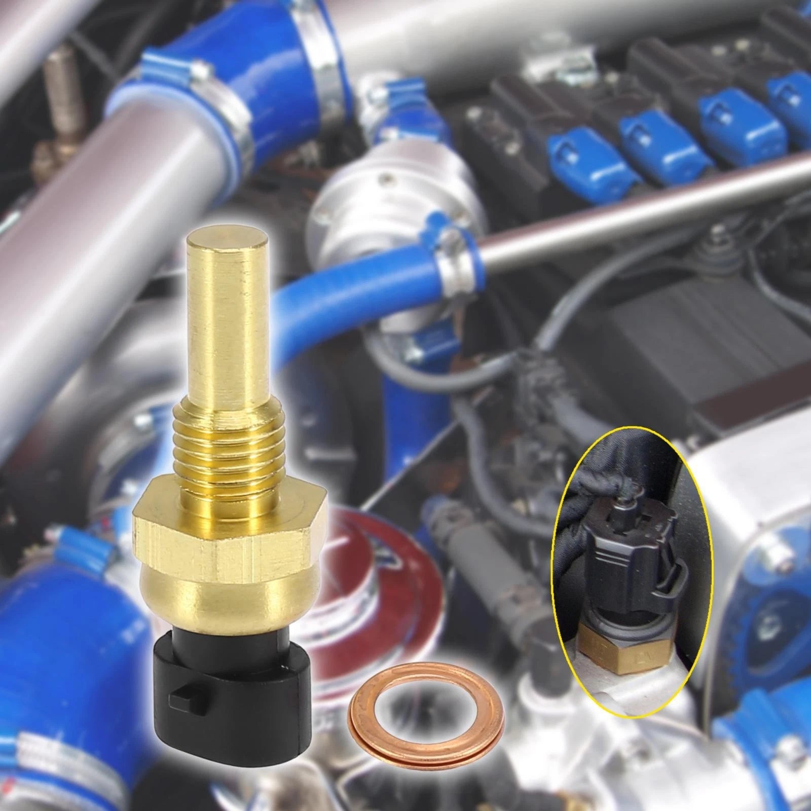 2 Pins Engine Water Coolant Temperature Sensor for Buick Chevrolet (15326388)