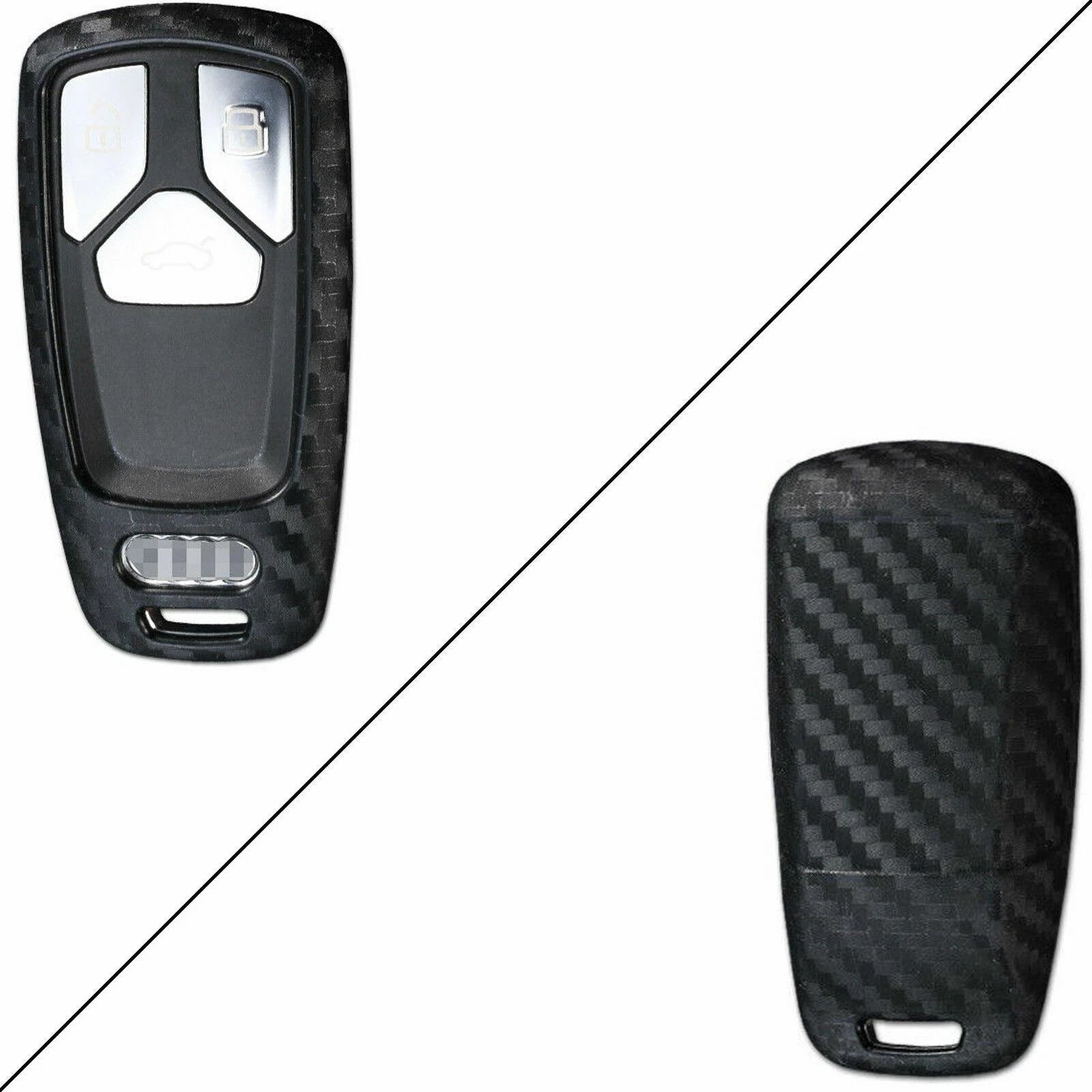 Carbon Fiber Smart Key Cover Shell for Audi A4 A5 Q7 TT (2010-2020)
