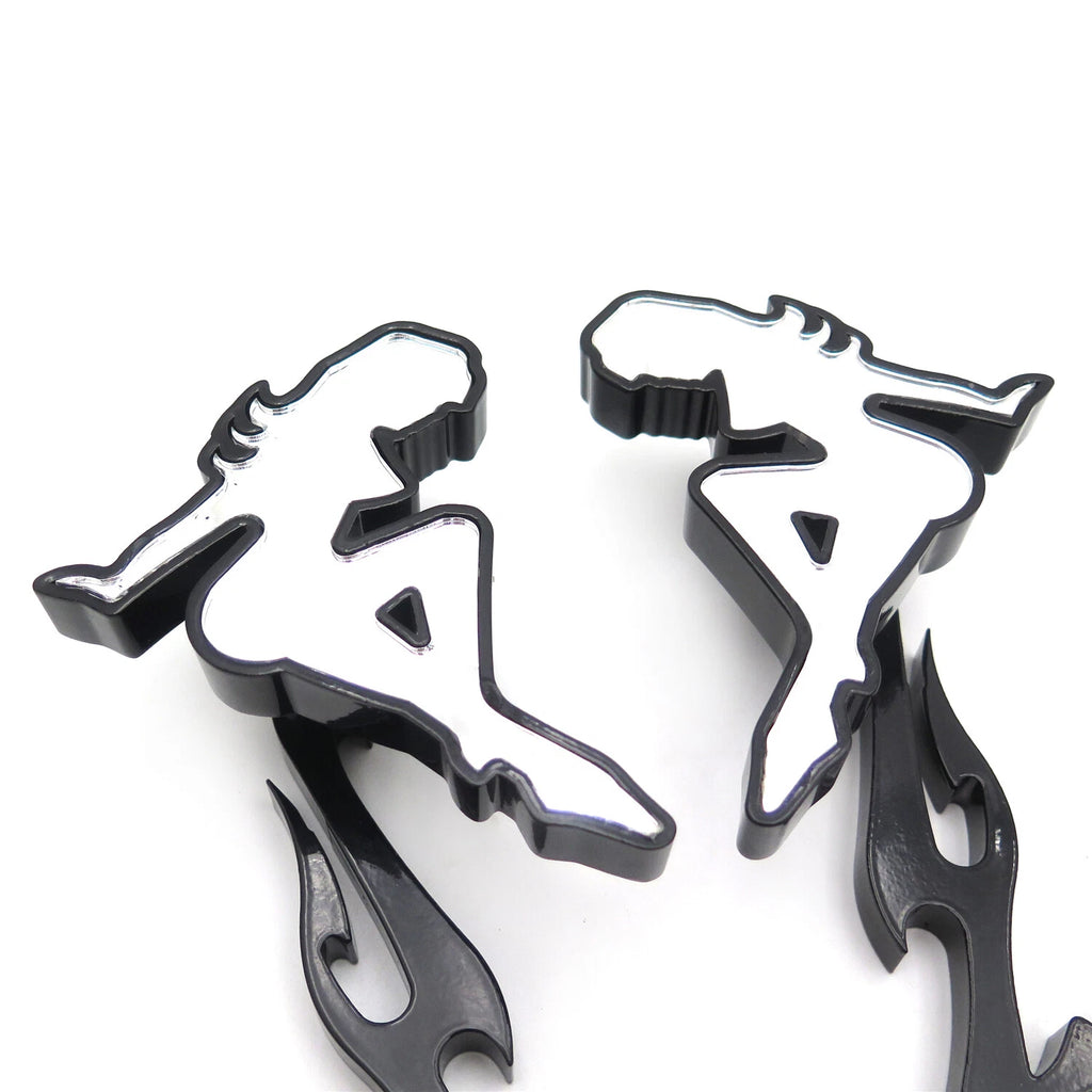 Black Beach Lady Mirrors for Honda/Kawasaki/Suzuki Cruiser (All Years)