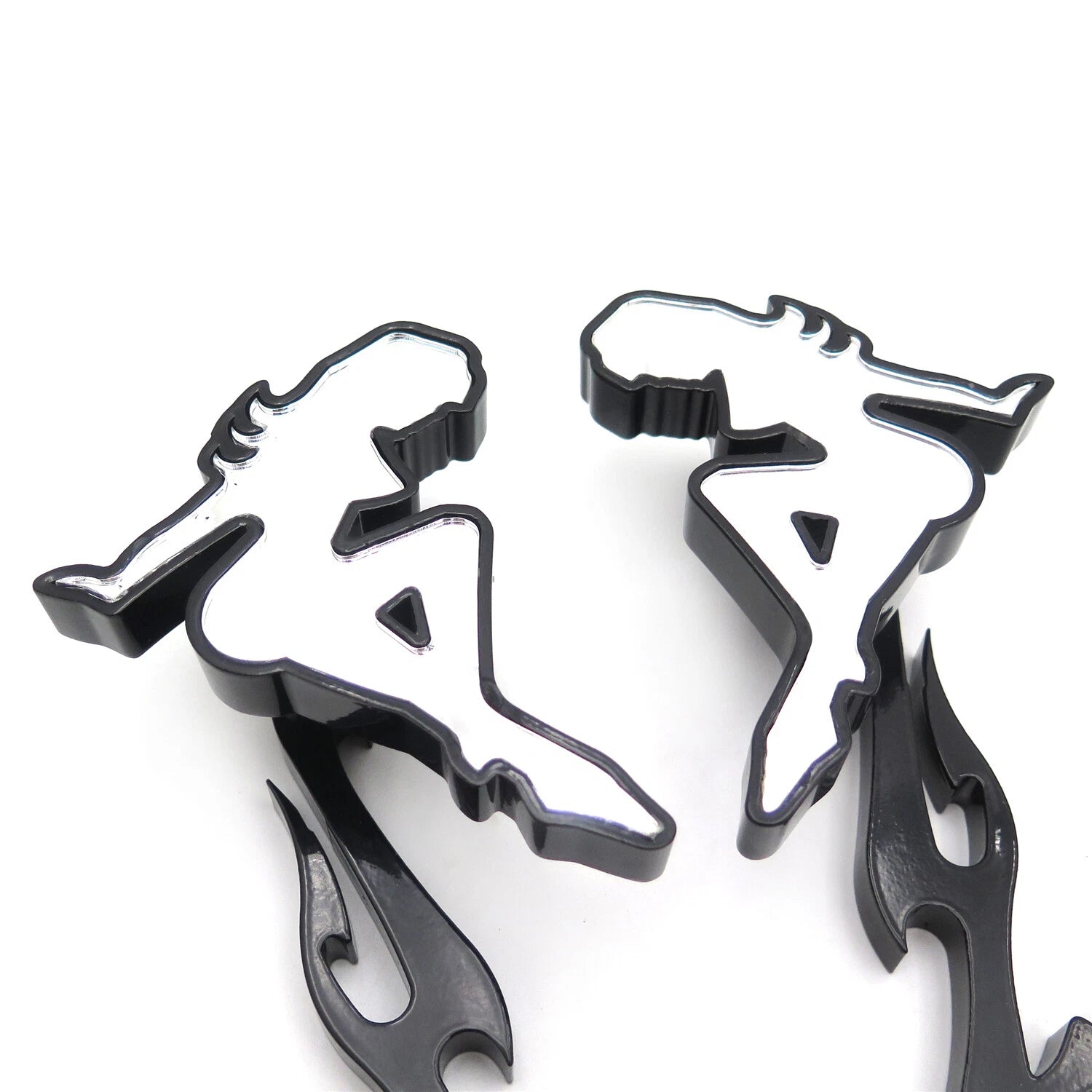 Black Beach Lady Mirrors for Honda/Kawasaki/Suzuki Cruiser (All Years)