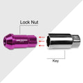 20Pc M12X1.25 Purple JDM Open End Aluminum Spline Wheel Lug Nuts + Key