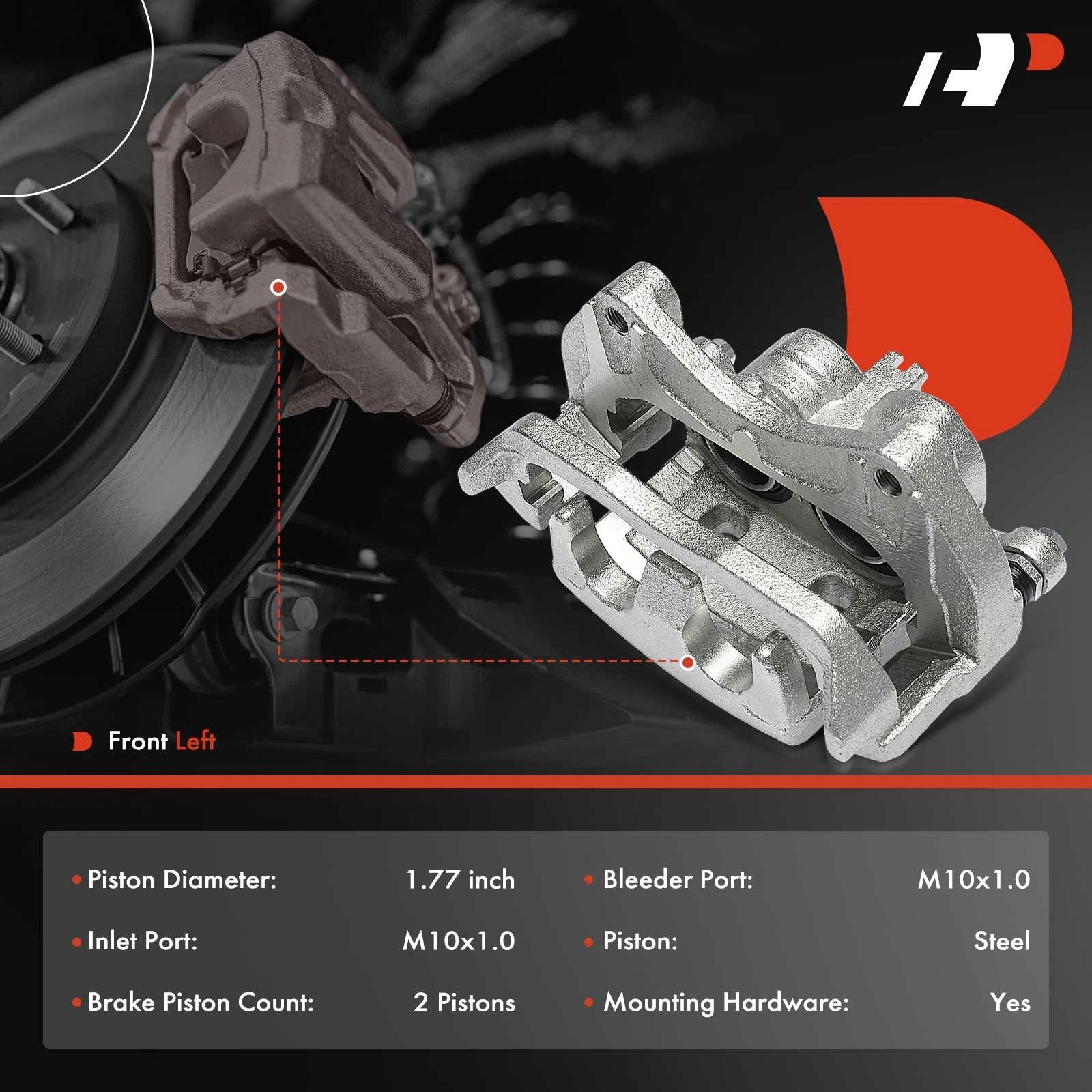 Front Left Brake Caliper with Bracket for Nissan Pathfinder (2013-2020)