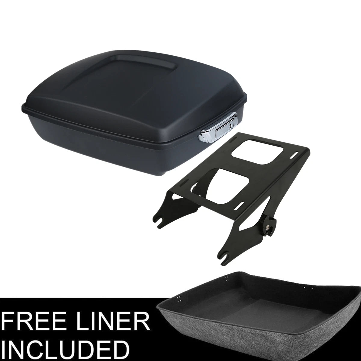 Matt Black Chopped Trunk Mount Rack for Harley Touring Road Glide (2014–2025)