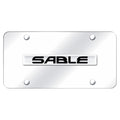 Chrome Name on Chrome License Plate - Officially Licensed for Mercury Sable