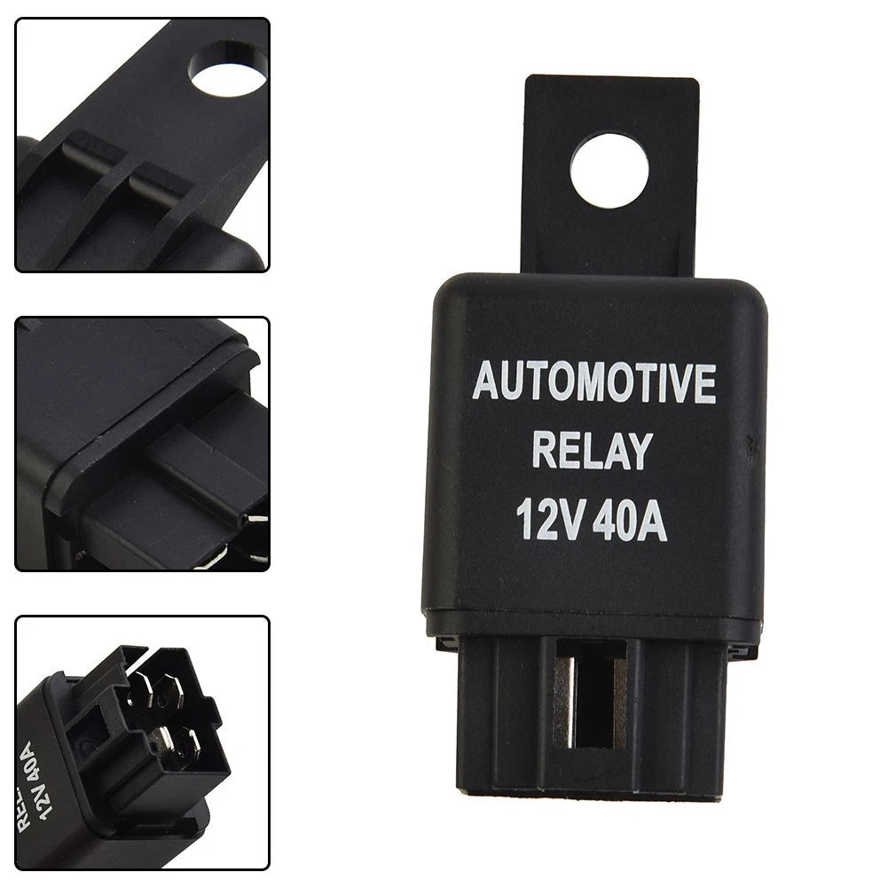 4-Pin SPST Alarm Relay for Car SUV Truck Van Boat Bike (12V 40A)