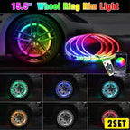 8x RGB LED Wheel Ring Lights for Truck Car (15.5'' Diameter)
