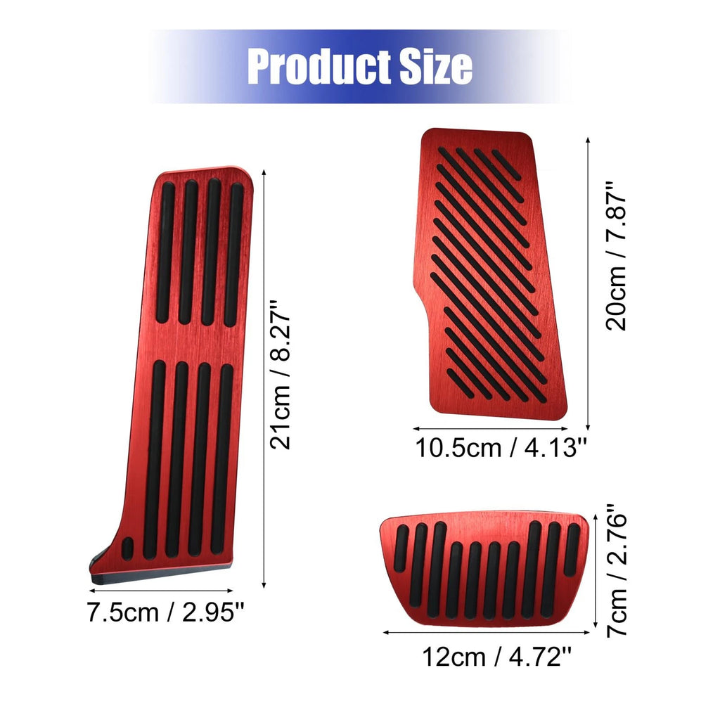 3pcs Non-Slip Red Brake Gas Accelerator Pedals for Toyota Camry (2018–2022)