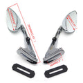 Set of 2 Chromed Diamond Shape Rearview Mirrors for Honda Suzuki Yamaha Kawasaki