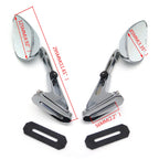 Set of 2 Chromed Diamond Shape Rearview Mirrors for Honda Suzuki Yamaha Kawasaki