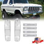 Clear Tail Light & Side Marker Kit for Ford F-150 F250 Bronco (1978–1979)