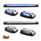 3Pcs Cab Roof Running Light Chrome Housing Blue LED for Silverado/Sierra (2007–2013)