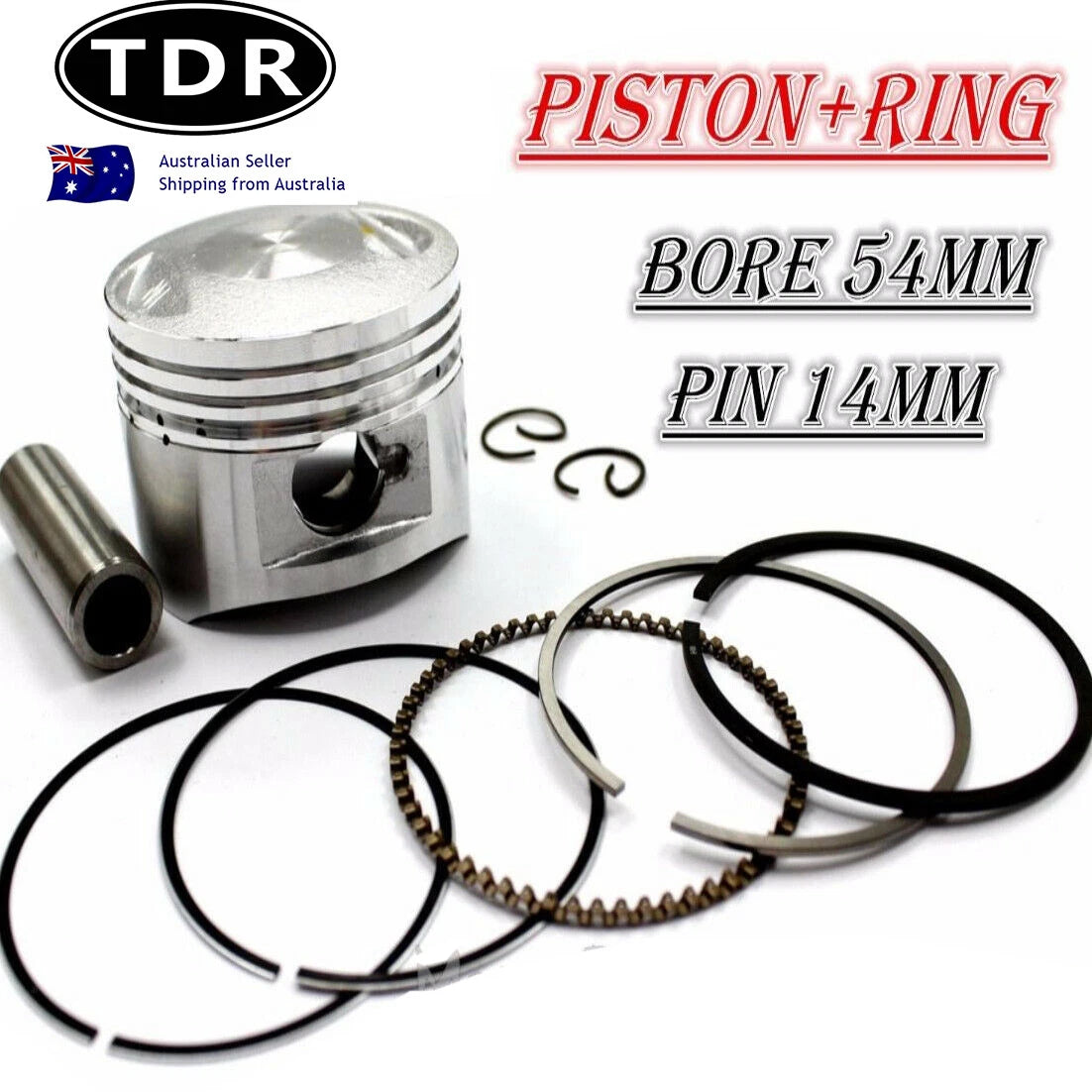 54mm Piston 14mm Pin Kit for Lifan 125cc-138cc Engine (Dirt Bike, Mini Quad)