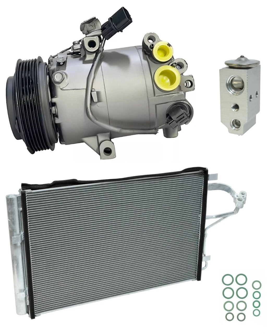 AC Compressor Kit With Condenser for Hyundai Elantra 1.8L (2011–2016)