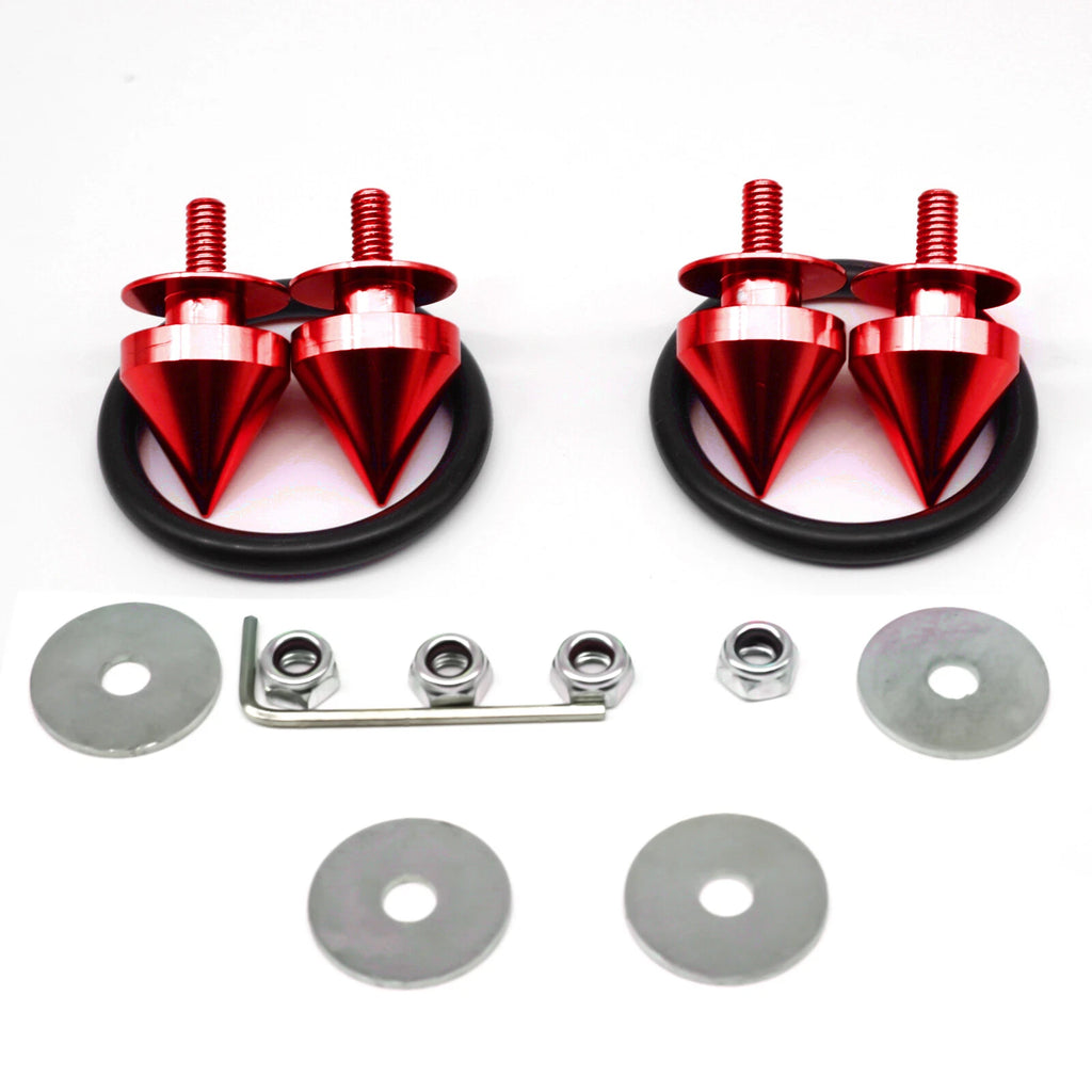 JDM Spike Trunk Lid Quick Release Aluminum Fasteners Kit for Red Car (-)