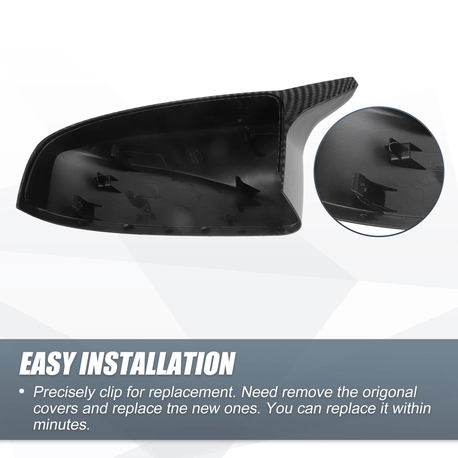 Rearview Mirror Cover Cap for BMW X5 X6 E70 E71 (2008–2013) Carbon Fiber