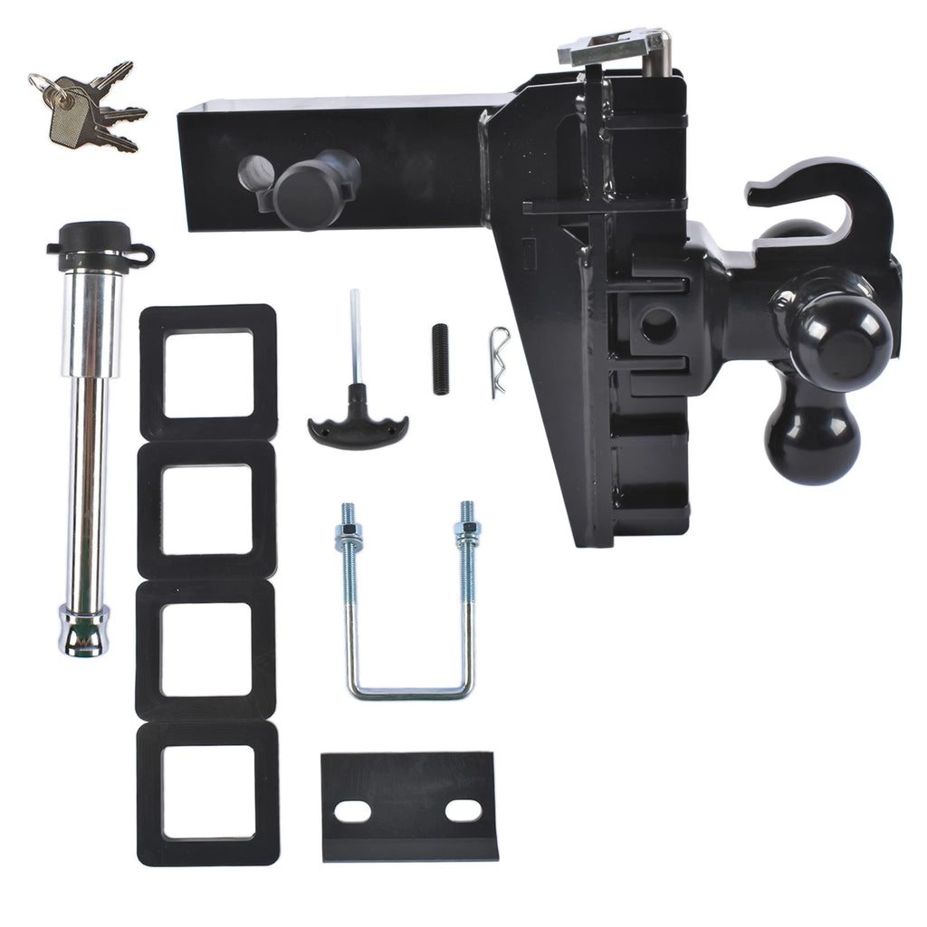 Adjustable Trailer Hitch for 2.5'' Receiver (6'' Drop, 18500 LBS GTW)