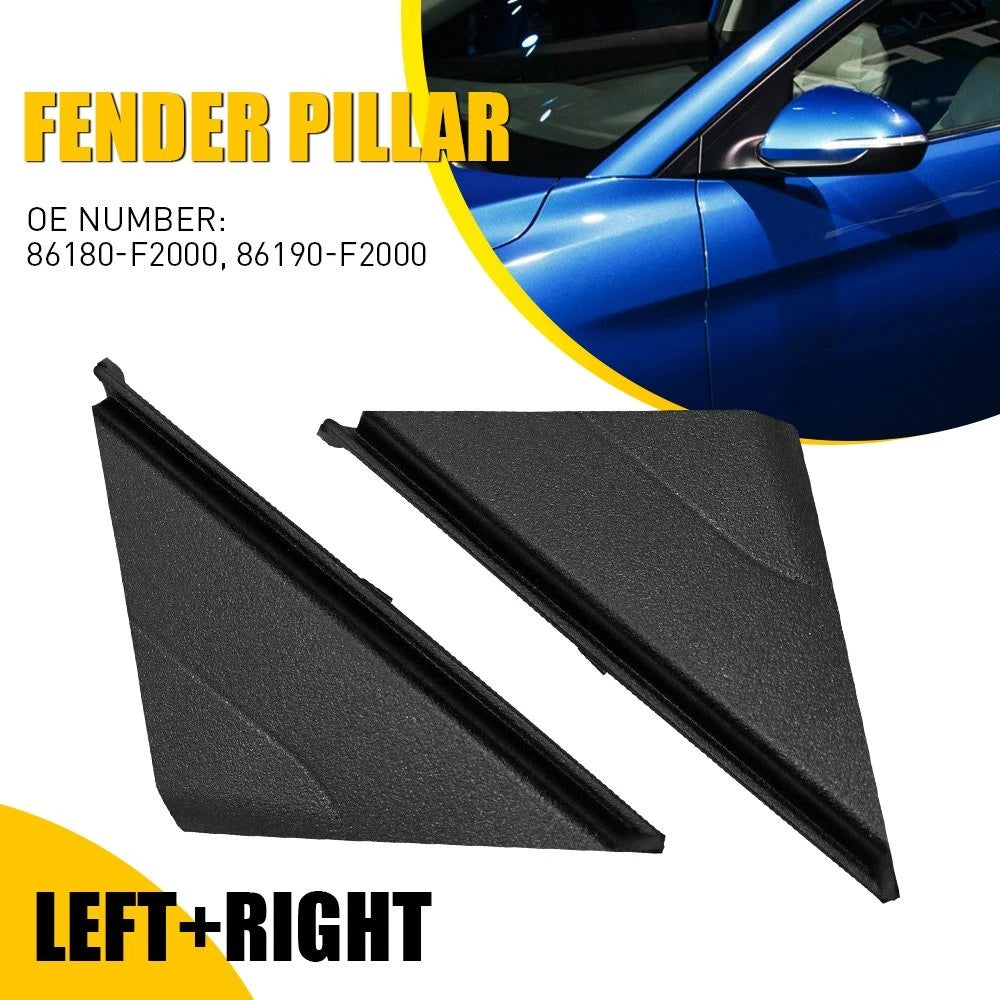Set of 2 Fender Pillar Trim Mirror Corner Molding for Hyundai Elantra (2017–2020)