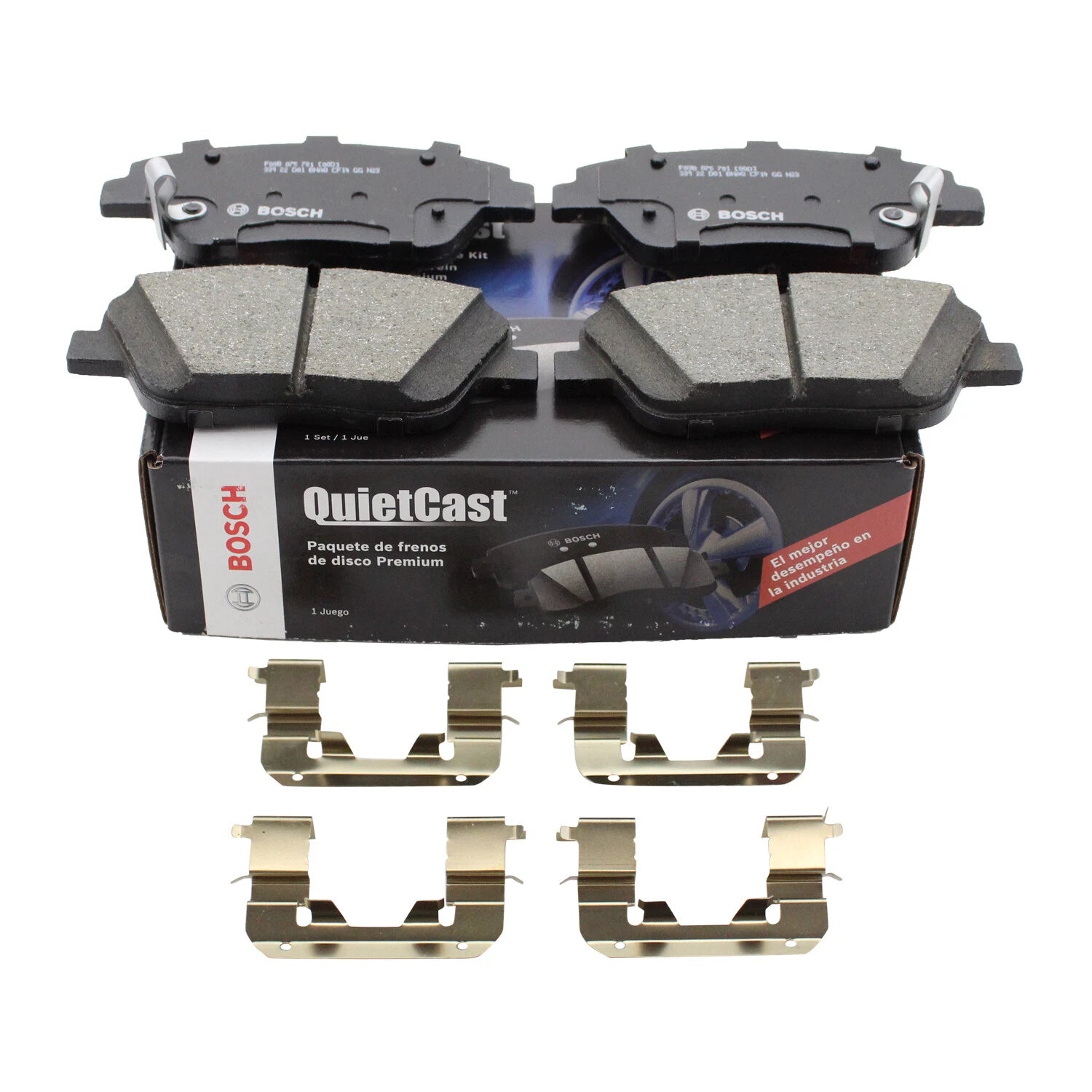 Set of 4 Bosch QuietCast Front Ceramic Disc Brake Pads for Hyundai Sonata, Kia Optima