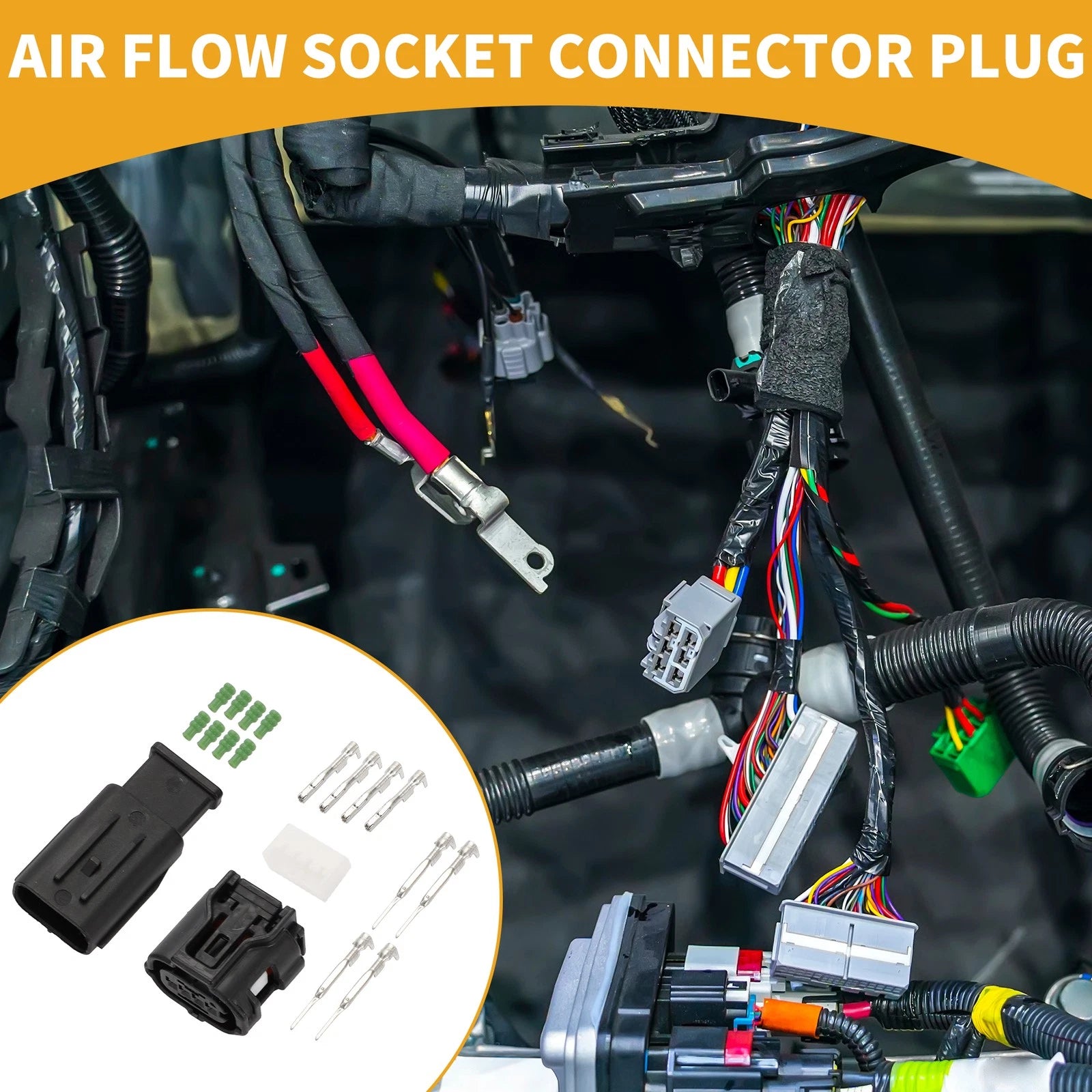 Set of 4 Pin Air Flow Socket Connector Plug for Toyota 