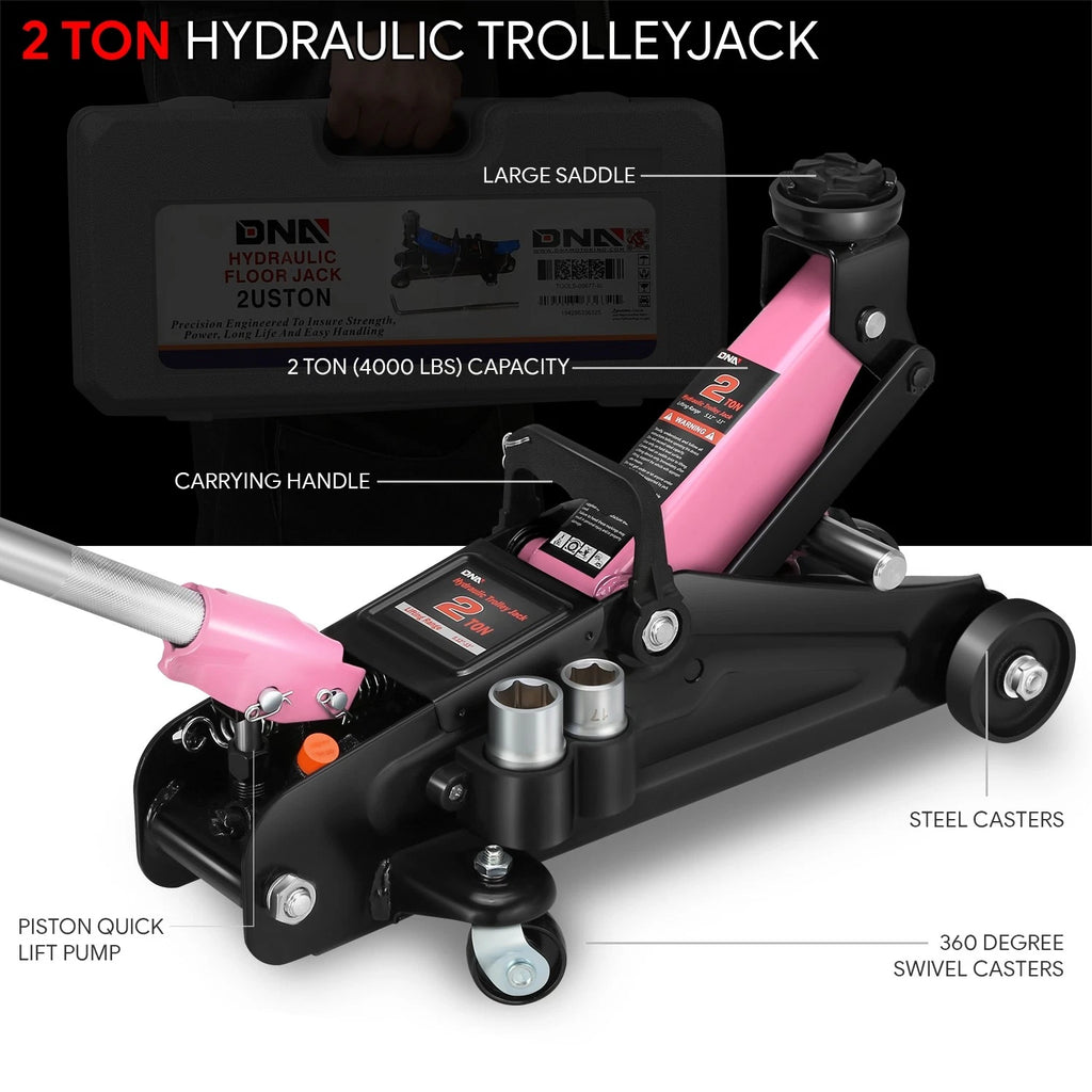 Hydraulic Floor Jack 4000lbs Capacity with Swivel Casters (5.1-13in)