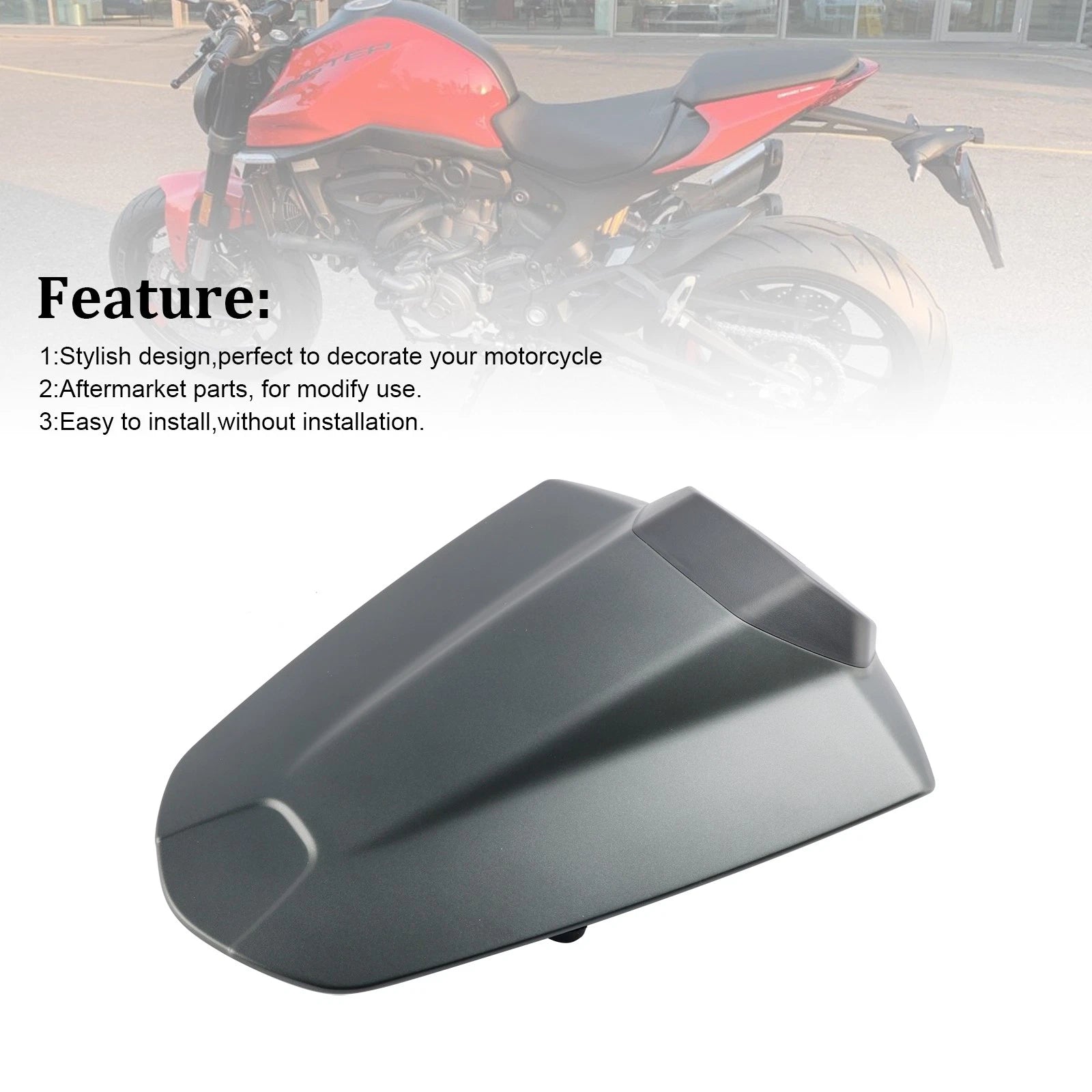 Tail Rear Seat Cover Fairing Cowl for Ducati Monster 950 937 (2021–2024) Gray