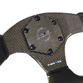 320mm Flat Dish Steering Wheel for NRG (3-Spoke, Yellow Stripe, Suede)
