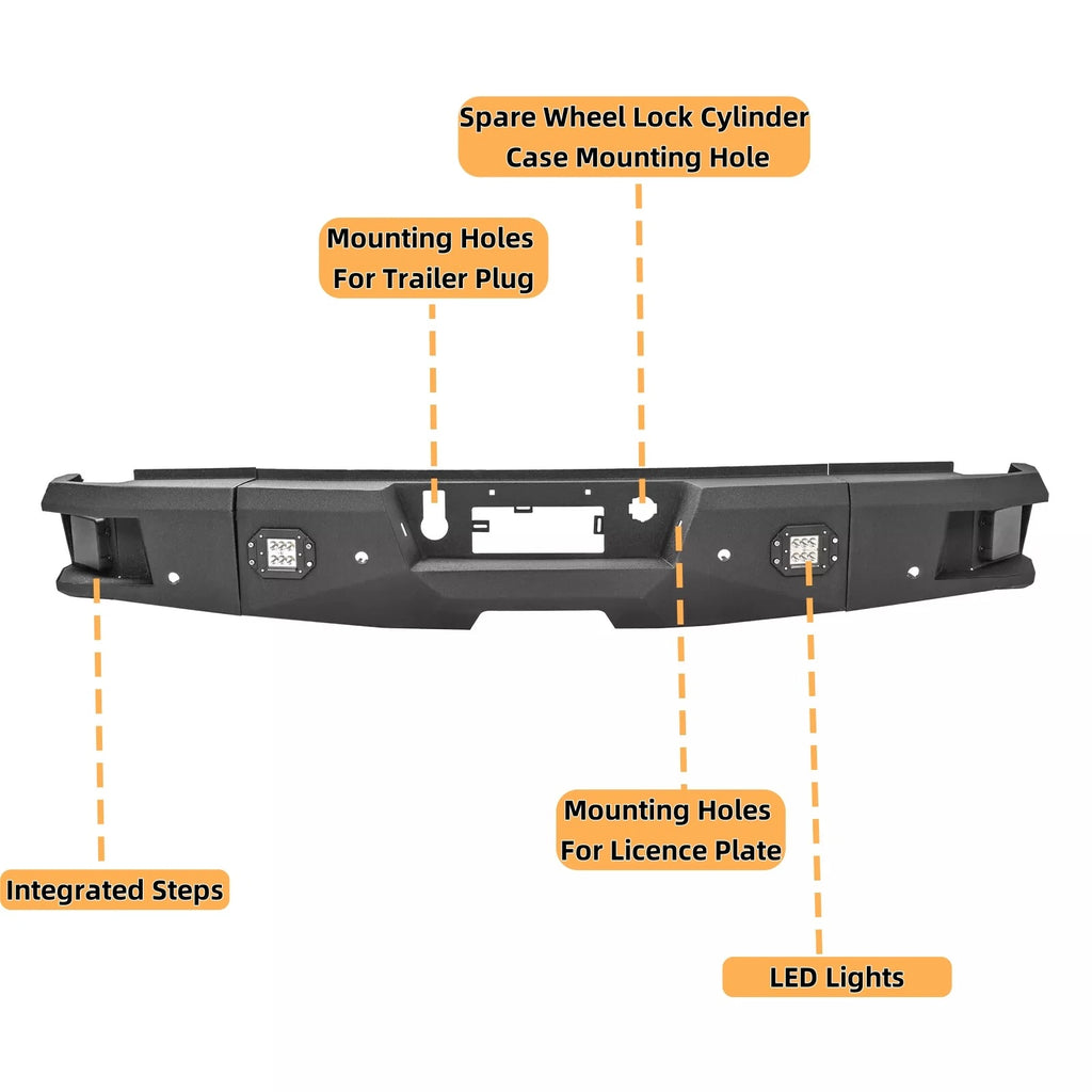 Rear Step Bumper Assembly for Chevy Silverado Sierra 1500 (2019–2024)