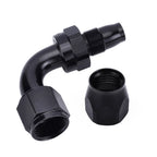 2Pcs AN6 90° Black Swivel Hose End Fitting Adaptor for Oil Fuel Line