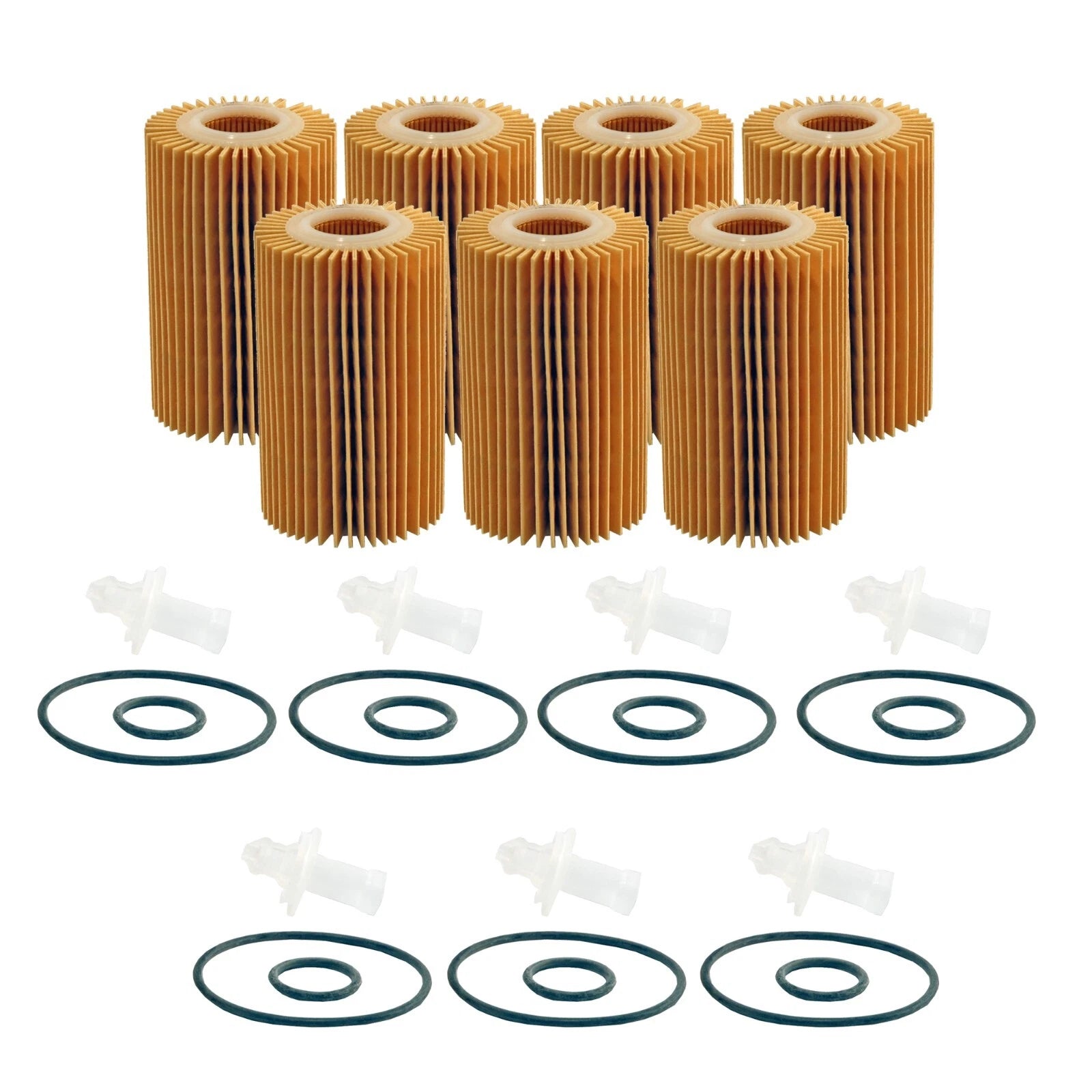 Set of 7 Engine Oil Filters for Lexus Toyota (StdAsp AutoCVT)